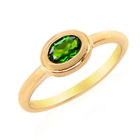 Bague en argent et Diopside de Russie