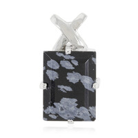 Pendentif en argent et Obsidienne Flocon-de-Neige