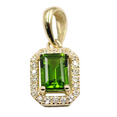 Pendentif en or et Diopside de Russie
