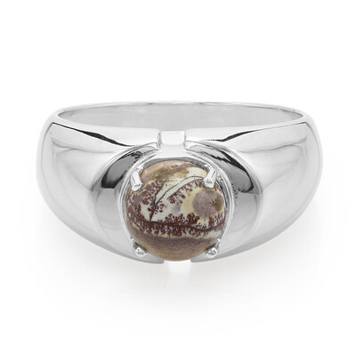 Bague pour homme en argent et Jaspe dendritique de Sonora