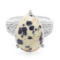 Bague en argent et Jaspe Dalmatien