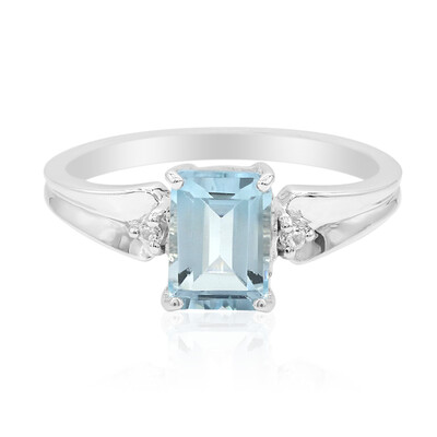 Bague en argent et Topaze bleu ciel