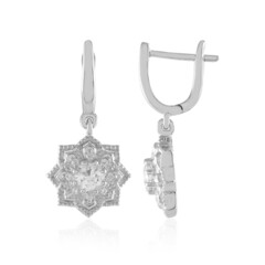 Boucles d'oreilles en argent et Saphir blanc