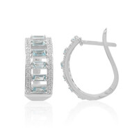 Boucles d'oreilles en argent et Topaze bleu ciel