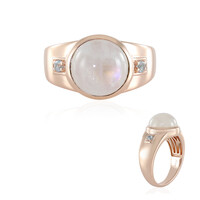 Bague en argent et Pierre de Lune arc-en-ciel (KM by Juwelo)