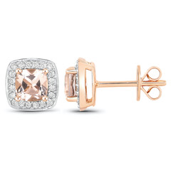 Boucles d'oreilles en or et Morganite