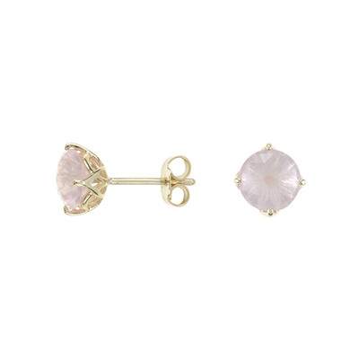 Boucles d'oreilles en or et Quartz rose (dagen)