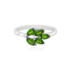Bague en argent et Diopside de Russie