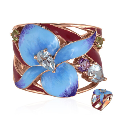 Bague en argent et Topaze bleu ciel