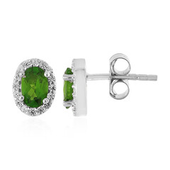 Boucles d'oreilles en argent et Diopside de Russie
