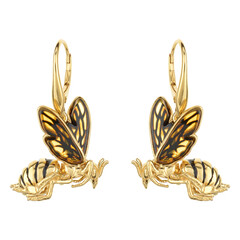 Boucles d'oreilles en argent et Ambre baltique couleur citron