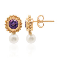 Boucles d'oreilles en argent et Améthyste