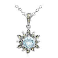 Collier en argent et Topaze bleu ciel