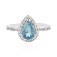 Bague en argent et Topaze bleu de Londres