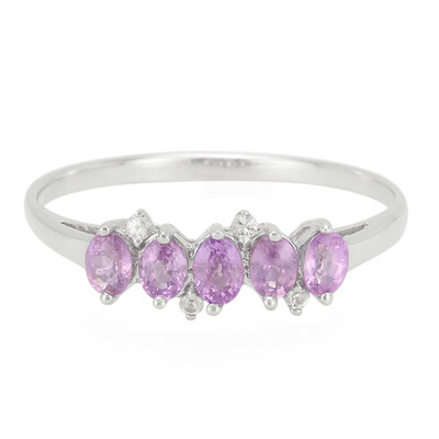 Bague en argent et Saphir pourpre de Ceylan non chauffé