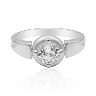 Bague en argent et Topaze blanche