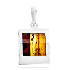 Pendentif en argent et Ambre baltique