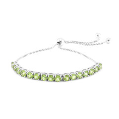Bracelet en argent et Péridot de Birmanie