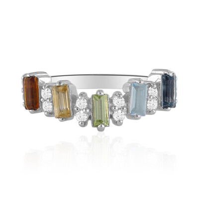 Bague en argent et Topaze bleu de Londres