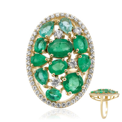 Bague en or et Emeraude de Zambie