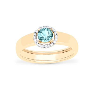 Bague en or et Aigue-Marine AAA