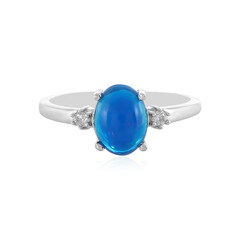 Bague en argent et Opale bleue d'Éthiopie
