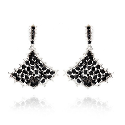 Boucles d'oreilles en argent et Spinelle noir (Dallas Prince Designs)