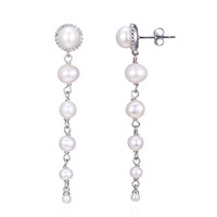 Boucles d'oreilles en argent et Perle de culture d'eau douce