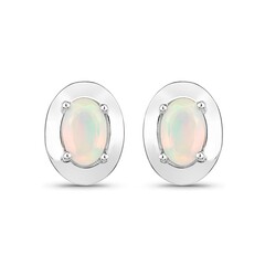 Boucles d'oreilles en argent et Opale Welo