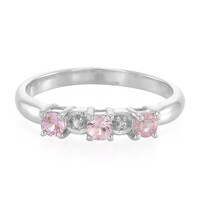 Bague en argent et Saphir parme