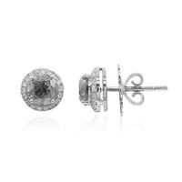 Boucles d'oreilles en or et Diamant poivre et sel (Estée Collection)