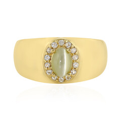 Bague en argent et Chrysobéryl œil-de-chat