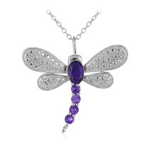 Collier en argent et Améthyste de Zambie