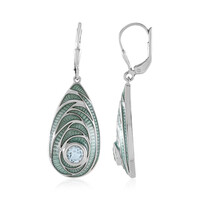 Boucles d'oreilles en argent et Topaze bleu ciel(Adela Silber)