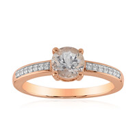 Bague en or et Danburite rose du Mexique
