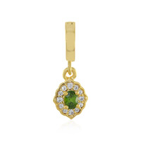 Pendentif en argent et Zircon de Ceylan vert