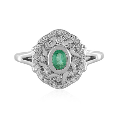 Bague en argent et Emeraude de Colombie
