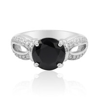 Bague en argent et Spinelle noir