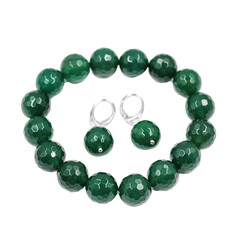 Parure en argent et Agate verte