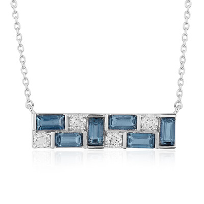 Collier en argent et Kyanite bleu pétrole