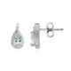 Boucles d'oreilles en argent et Aigue-marine du Brésil