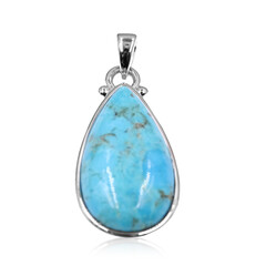 Pendentif en argent et Turquoise bleue de Mohavie
