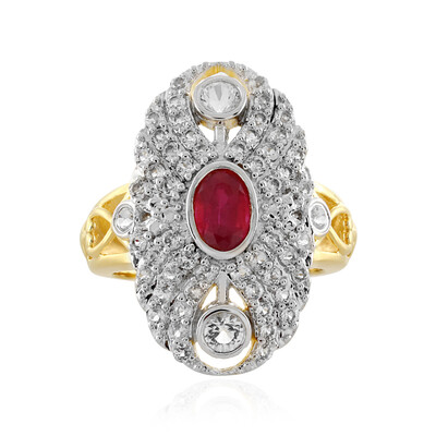 Bague en argent et Rubis de Madagascar