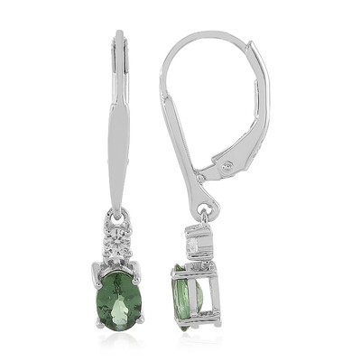 Boucles d'oreilles en argent et Apatite chromifère