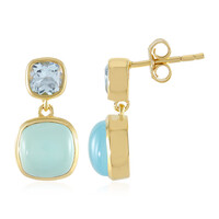 Boucles d'oreilles en argent et Calcédoine bleue