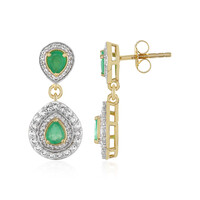 Boucles d'oreilles en argent et Emeraude de Socoto