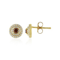 Boucles d'oreilles en argent et Diamant cognac I3