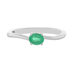 Bague en argent et Emeraude de Colombie
