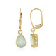 Boucles d'oreilles en argent et Calcédoine d'eau