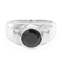 Bague pour homme en argent et Spinelle noir